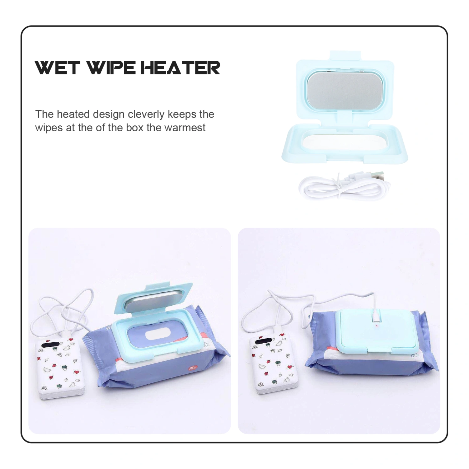 1pc Portable Baby Wipe Warmer Wet Tissue Heating Tool Wet Tissue Warmer