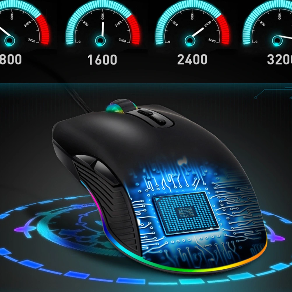 USB Wired Gaming Mouse 7 Keys RGB Optical Professional Pro Mouse Gamer Computer Mice for PC Laptop Games