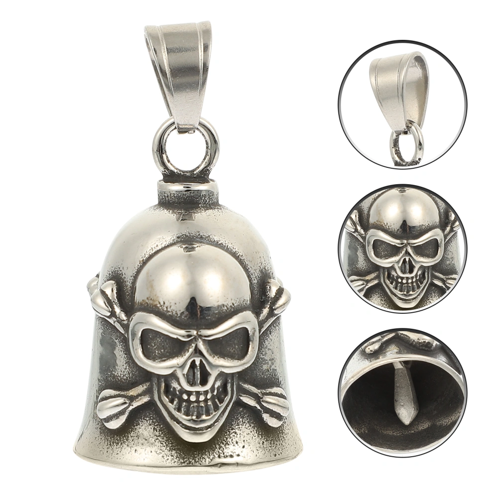 Punk Style Pendant Necklace DIY Pendant Necklace Skull Bell Pendant for Men