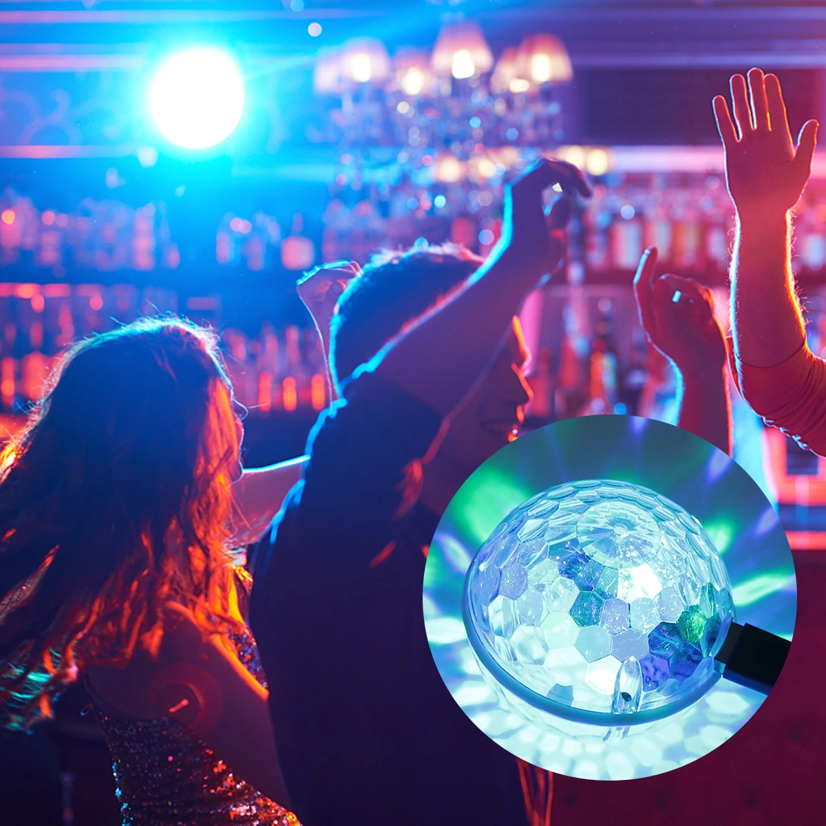 1Pc USB Mini Disco Lights Portable Light USB Powered LED Stage Ball DJ Lighting