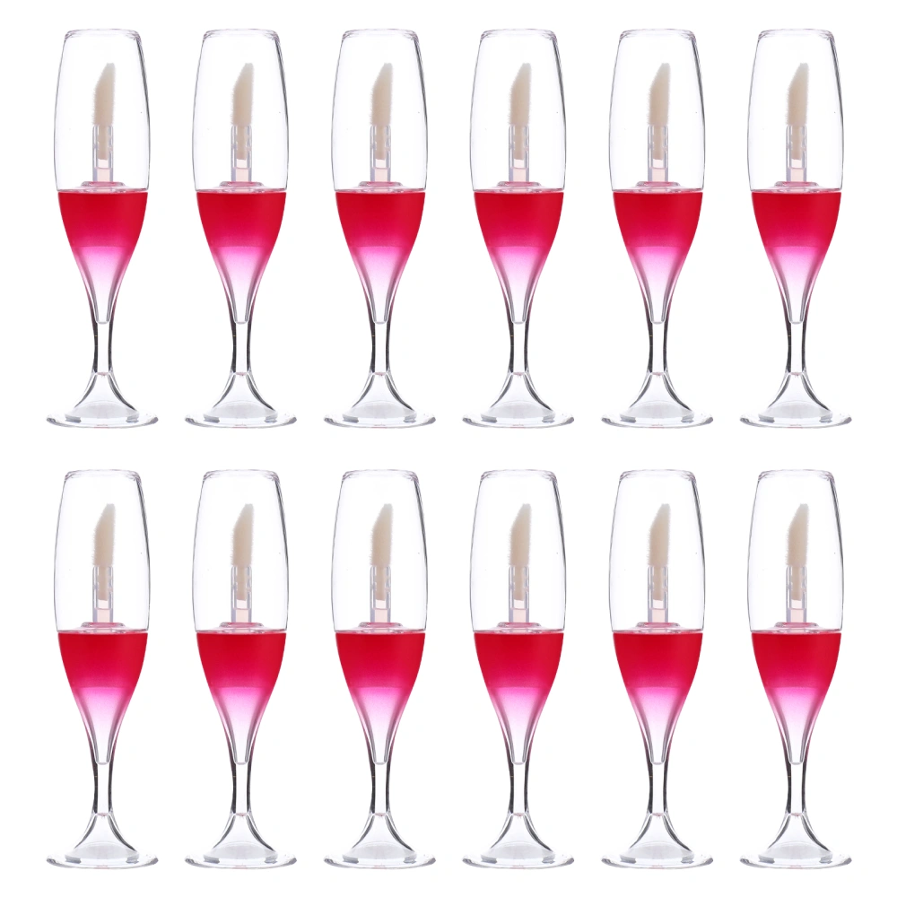 12pcs Wine Glass Shaped Lip Gloss Tube Refillable Bottles Lip Gloss Container