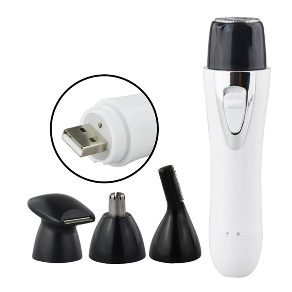 Nose Hair Trimmer Multi Function Trimmer USB Charging Shaver Electric Nose Hair Trimmer (White)