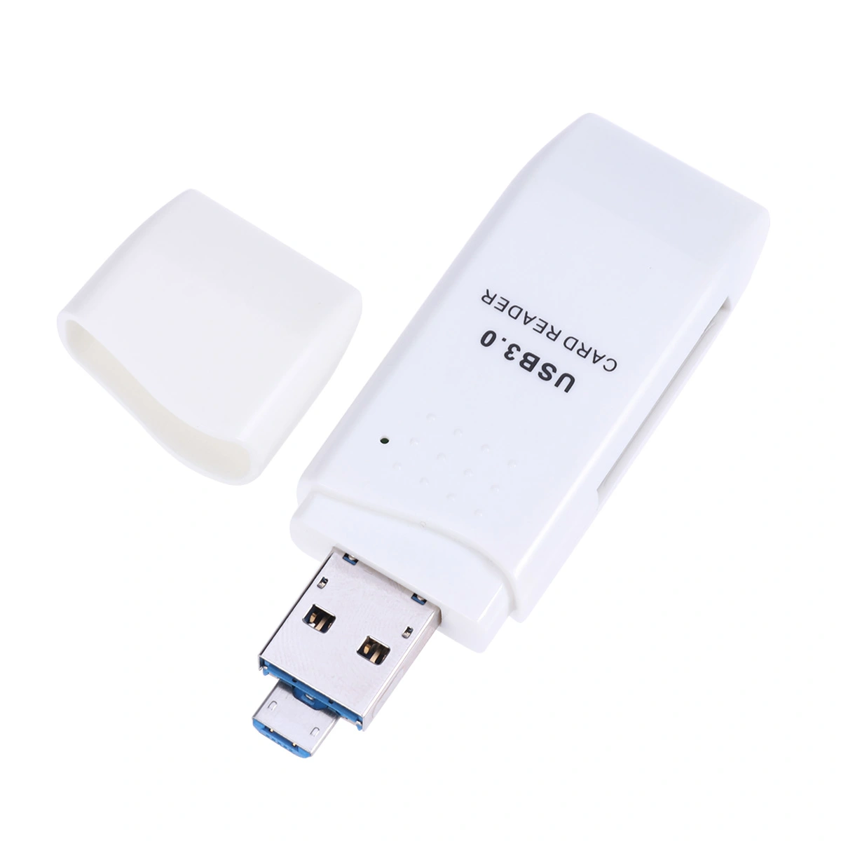 USB 3.0 Multi 2 in 1 Memory OTG Reader Adapter for SD/TF Micro SD PC Computer Laptop Accessories (White)