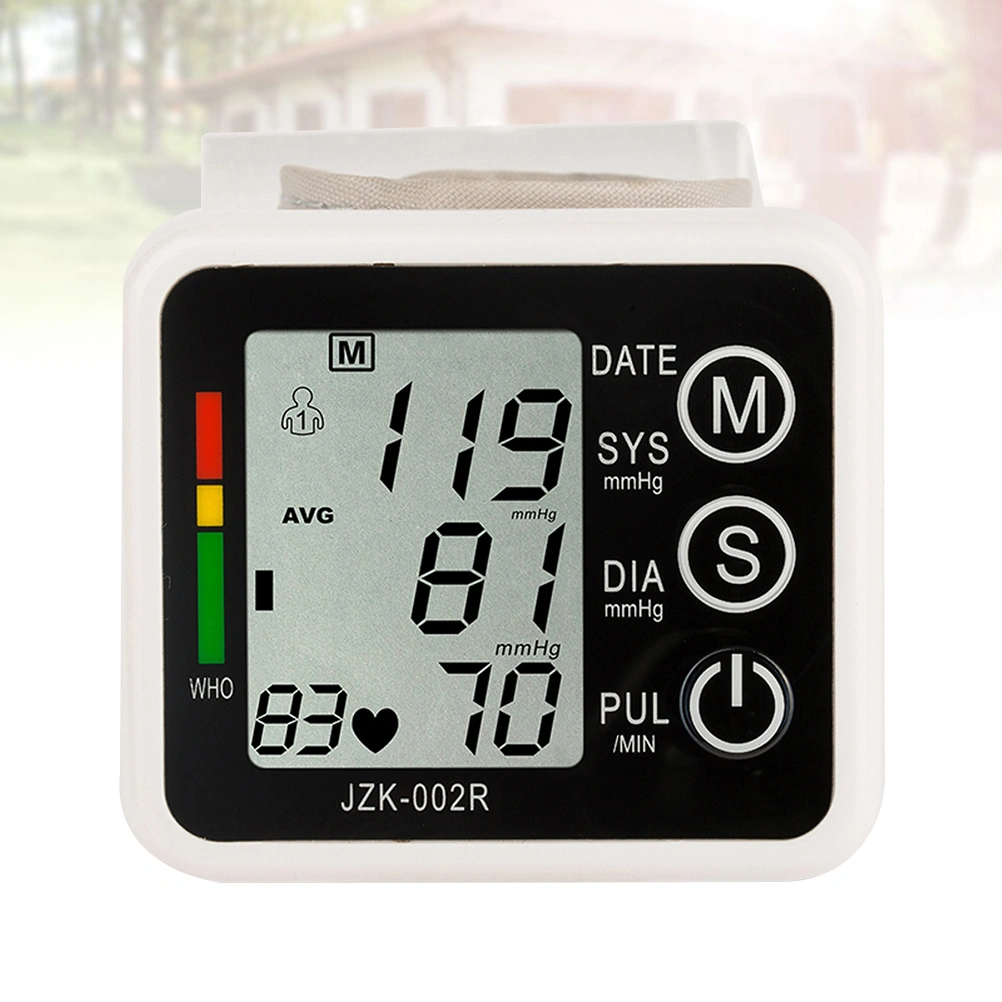 1Pc Smart Electronic LCD Digital Upper Arm Blood Pressure Meter Monitor Home Wrist Automatic Measuring Instrument Sphygmomanometer without Battery (Black)