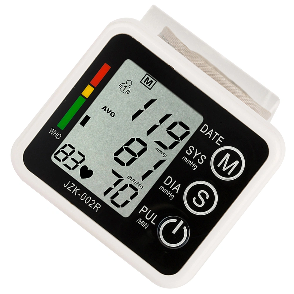 1Pc Smart Electronic LCD Digital Upper Arm Blood Pressure Meter Monitor Home Wrist Automatic Measuring Instrument Sphygmomanometer without Battery (Black)