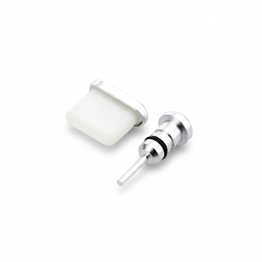2pcs/ Set 3.5mm Earphone Jack Anti Dust Plug And USB Type C Port Plug for Xiaomi 4C/ 5S/ Letv 1S/ Huawei P9/ Honor V8/ Galaxy S8/ S8+/ LG V30/ V20 (Silver)