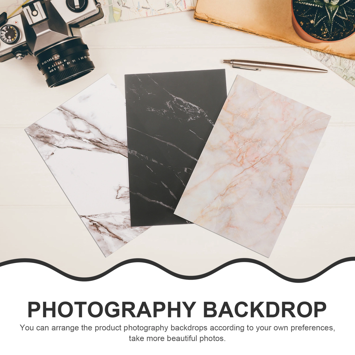 3pcs Photo Backdrop Boards Reusable Photo Backdrop Props for Food Cosmetics Jewelries