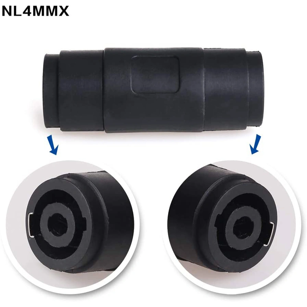 2Pcs Loudspeaker Connectors Audio Male Plug Four-core Audio Connector Black
