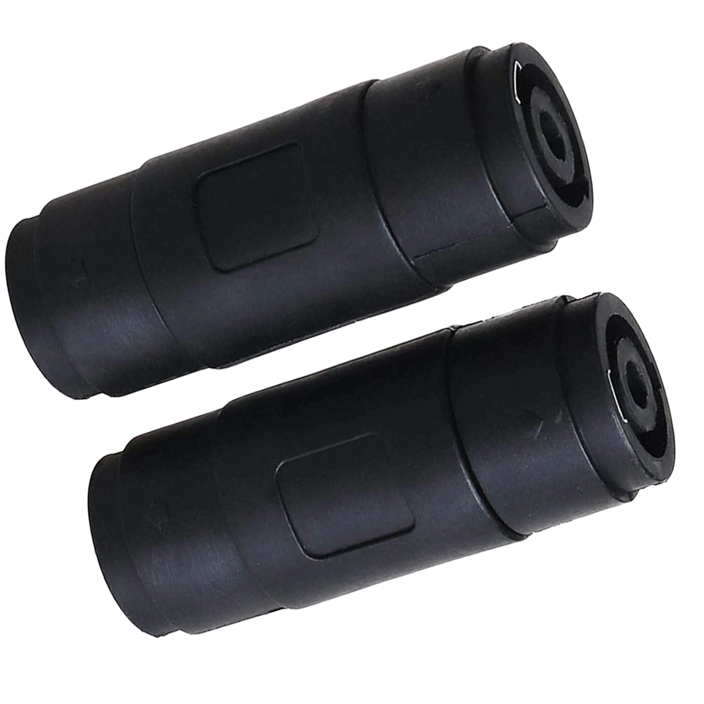 2Pcs Loudspeaker Connectors Audio Male Plug Four-core Audio Connector Black