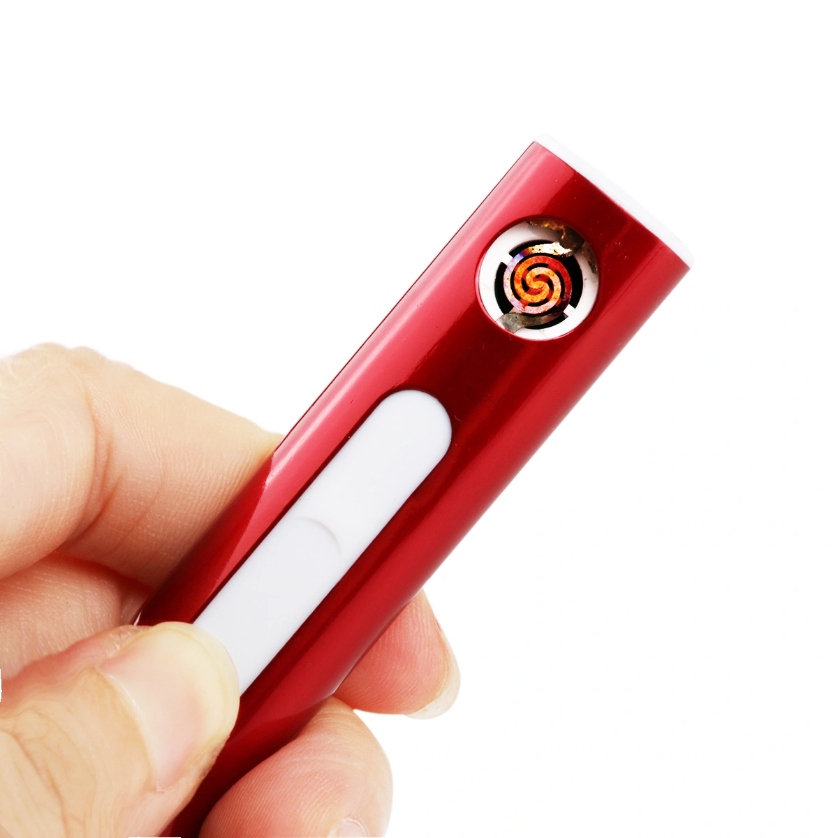 Eco-friendly Windproof Portable Micro USB Rechargeable Cigarette Lighter with LED Flashlight (Random Color)