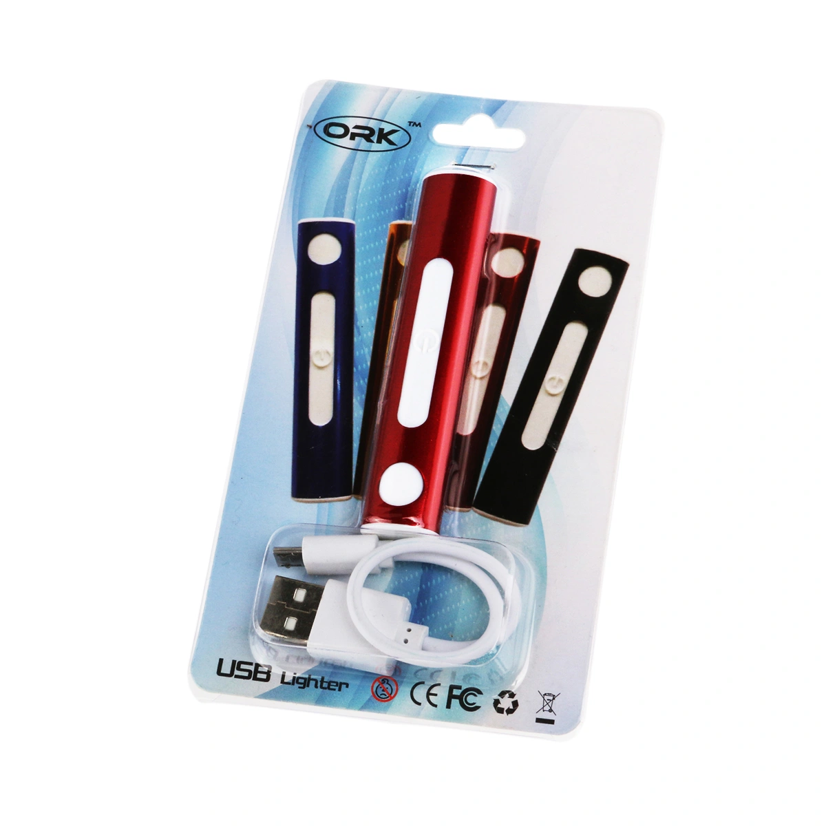 Eco-friendly Windproof Portable Micro USB Rechargeable Cigarette Lighter with LED Flashlight (Random Color)