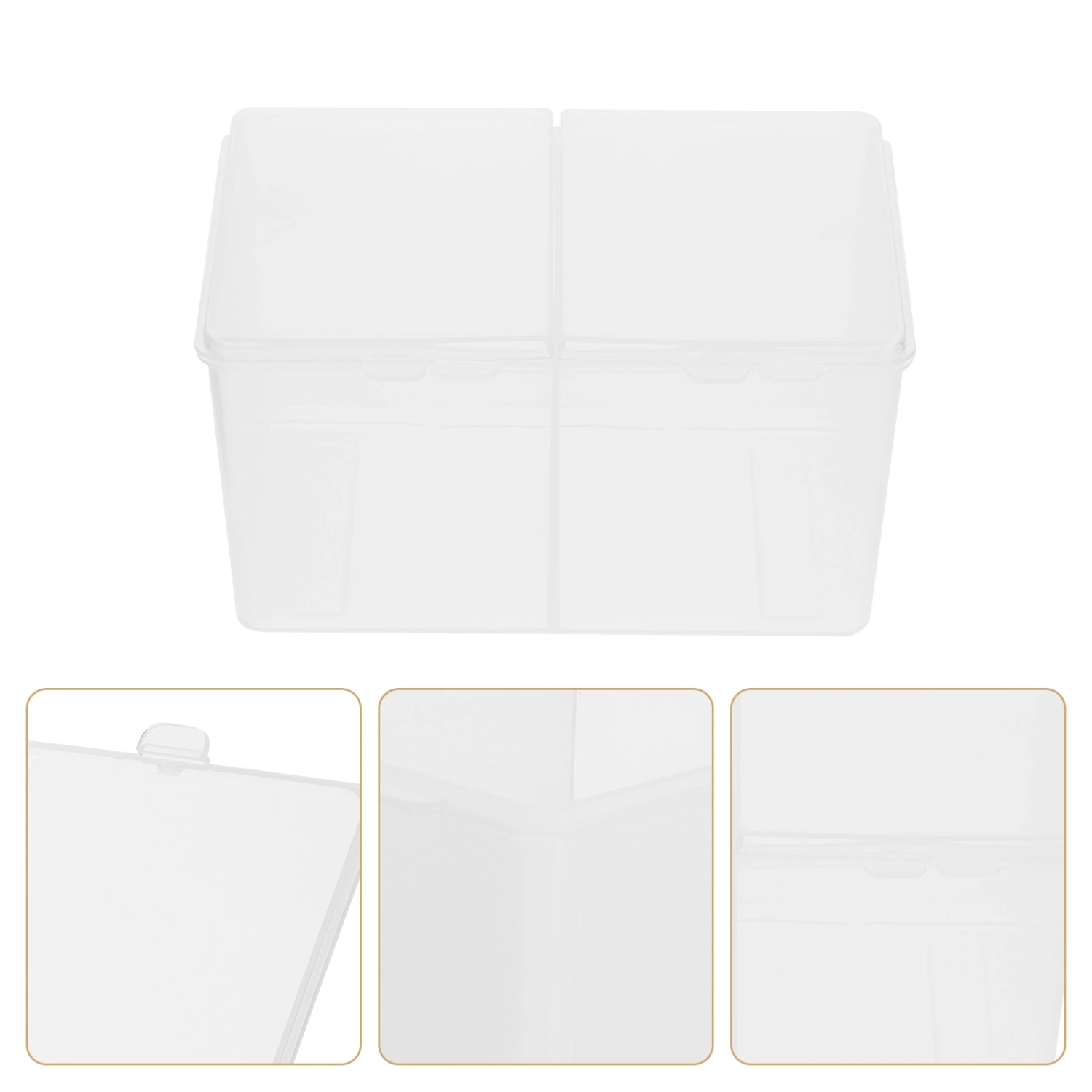 3Pcs Makeup Nail Polish Remover Cotton Pads Storage Case Holder Box Organizer