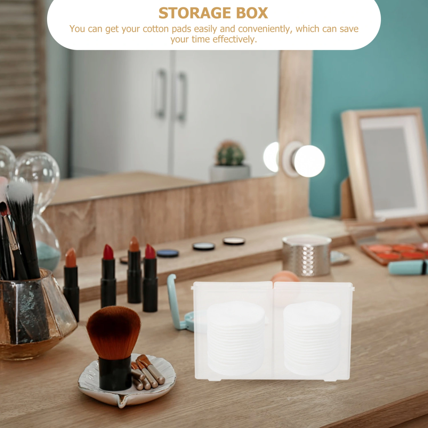 3Pcs Makeup Nail Polish Remover Cotton Pads Storage Case Holder Box Organizer