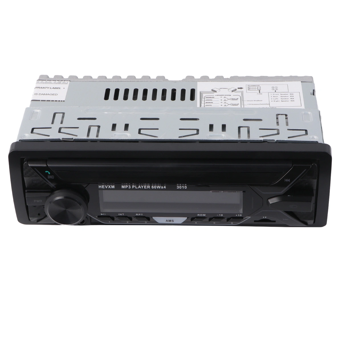 3010 Universal Car 12VCar Stereo FM Radio MP3 Audio Player Speaker Support Handsfree Calls with USB TF Port Remote Controller (Black)
