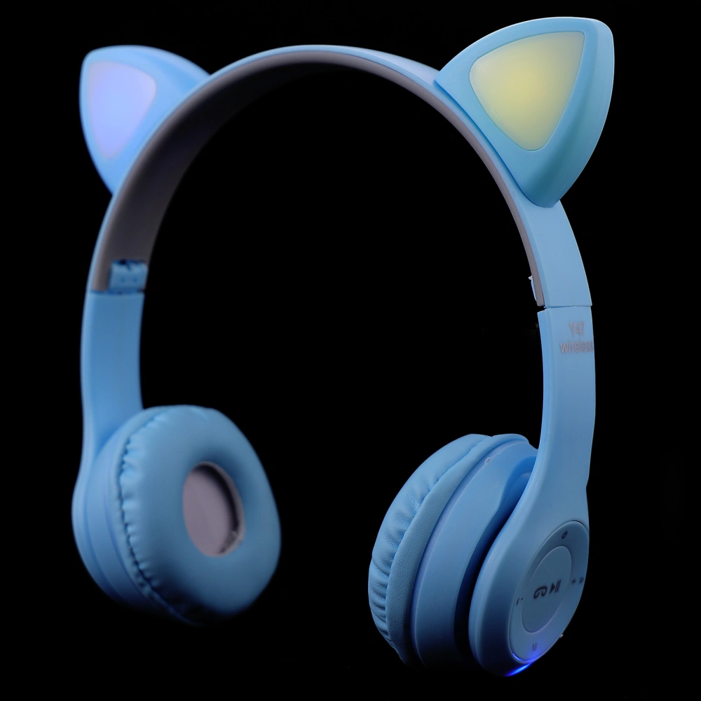 1Pc Cat Ear Design LED Headphone Wireless Earphone Gaming Headset for Home