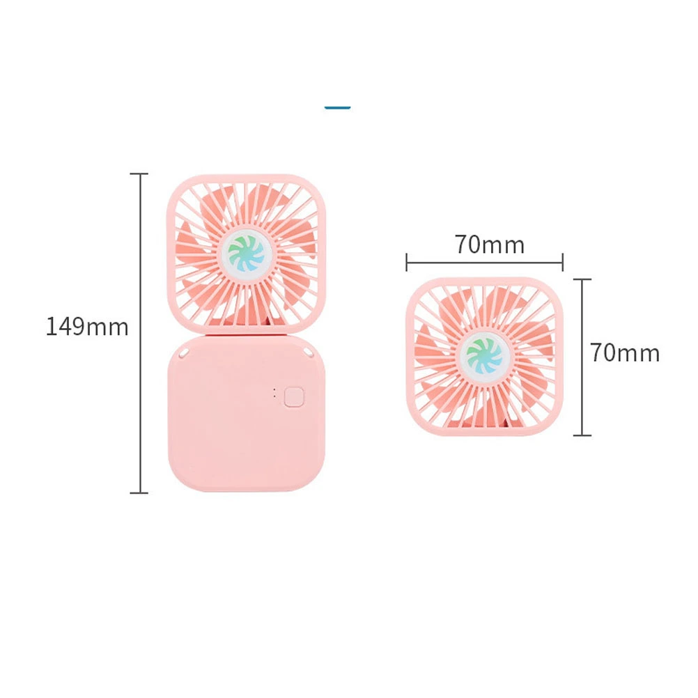 USB Charing Hanging Neck Fan Small Summer Fan Practical Handheld Fan Foldable Mini Fan for Daily Use (Pink, 3000mA)