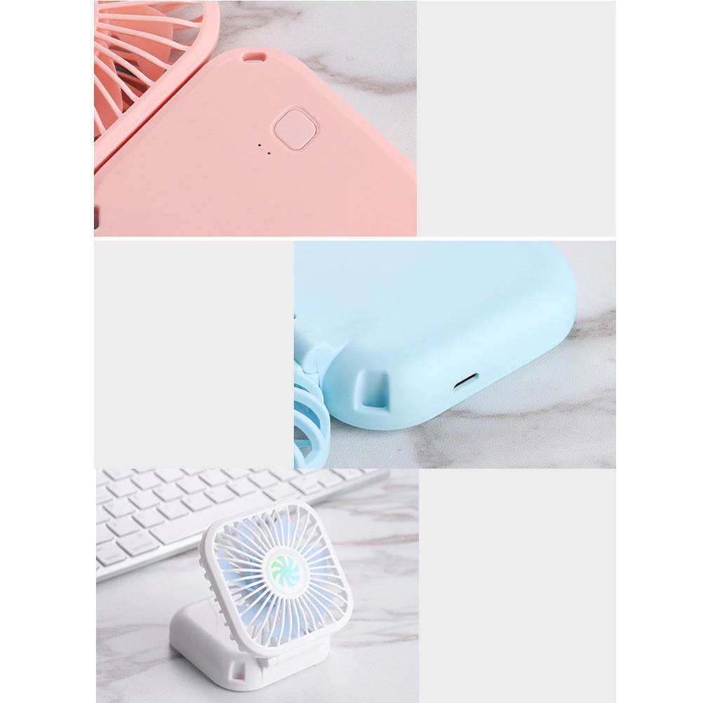 USB Charing Hanging Neck Fan Small Summer Fan Practical Handheld Fan Foldable Mini Fan for Daily Use (Pink, 3000mA)