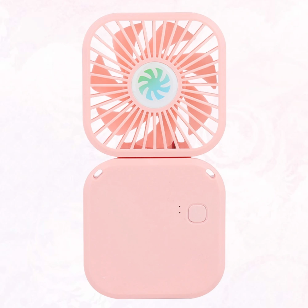 USB Charing Hanging Neck Fan Small Summer Fan Practical Handheld Fan Foldable Mini Fan for Daily Use (Pink, 3000mA)