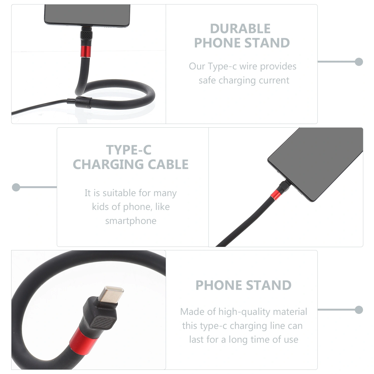 Type-c Data Cable Phone Charging Cable Universal Type-c Charging Line Phone Holder