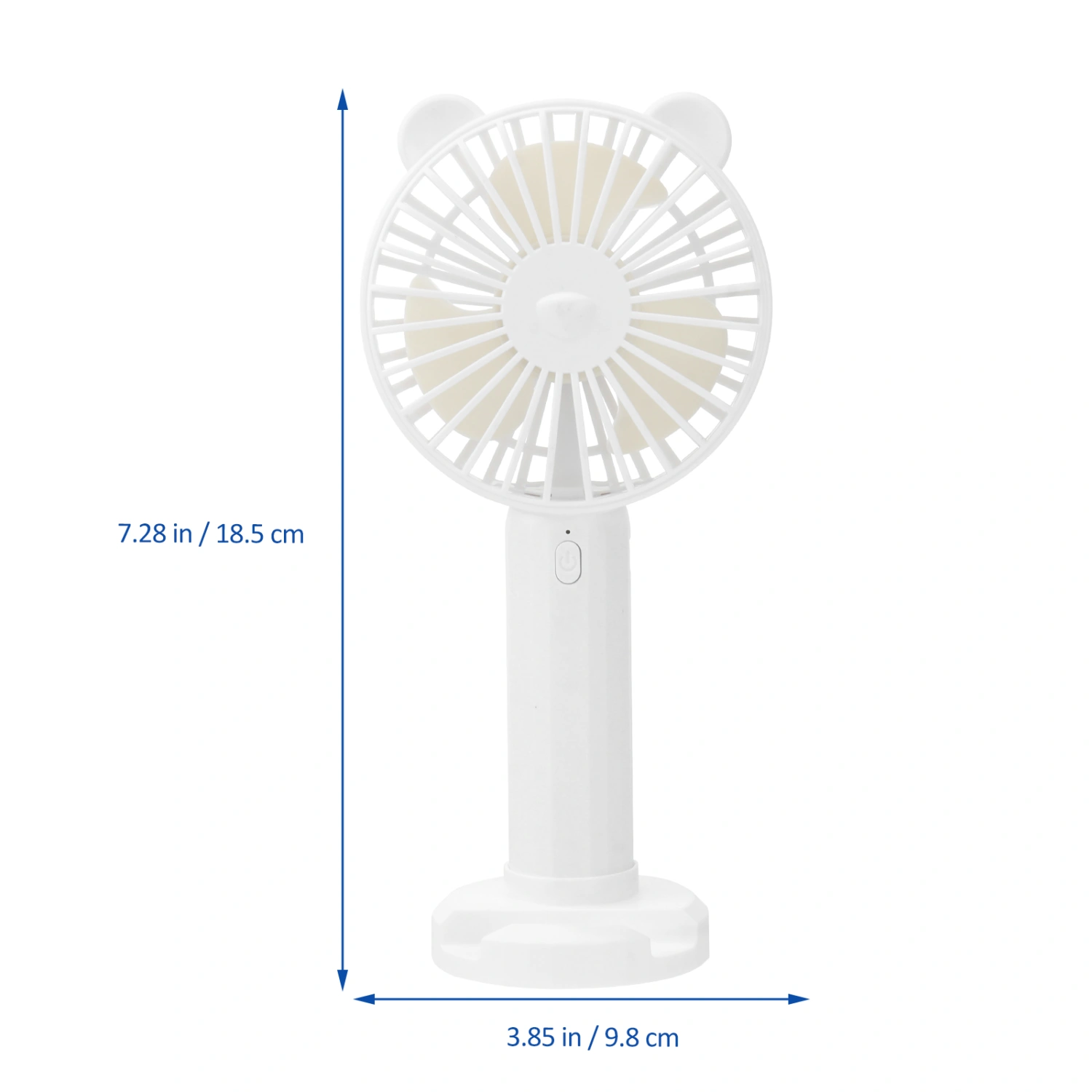 Mini Desktop Fan USB Charging Fan Useful Practical Handheld Fan with Light for Home Office Daily Use (White)