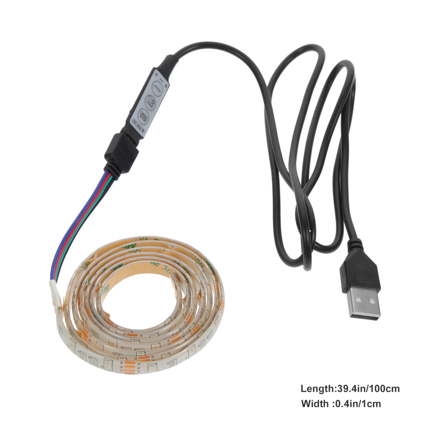 1M Strip Lights Waterproof 3528 LED Lights Strip for Birthday Christmas Party Decoration with USB Cable and Mini 3 Keys