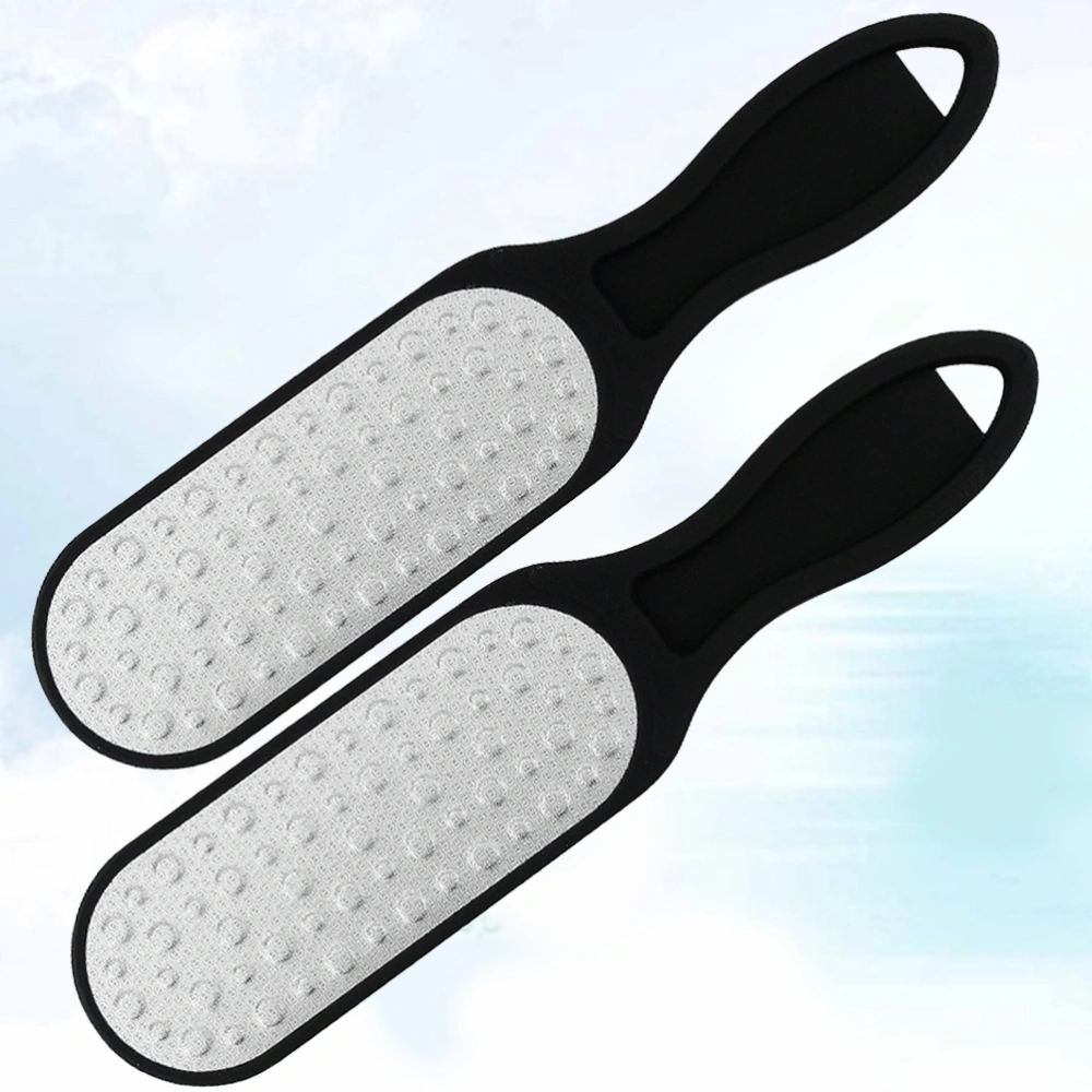 2PCS Double Sided Professional Foot Files Stainless Steel Exfoliating Scrub Files Foot Calluses Removers