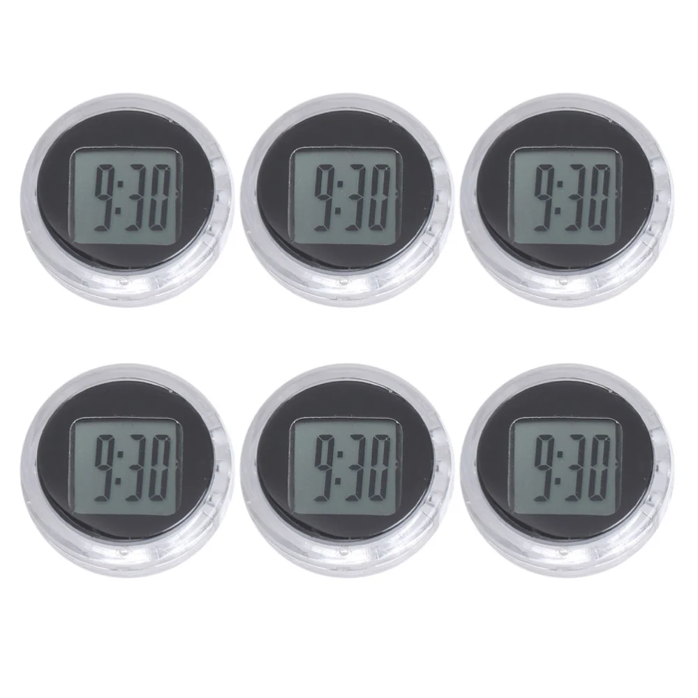 6Pcs Motorbike Clock Waterproof Motorcycle Digital Clock Small Motorbike Plastic Clock