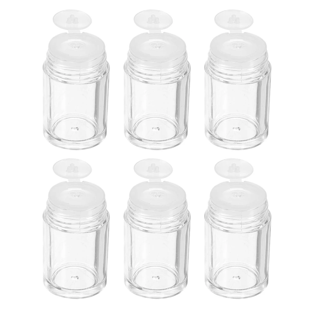 6Pcs Loose Powder Bottles Open-Hole Powder Bottles Flip-type Powder Bottles