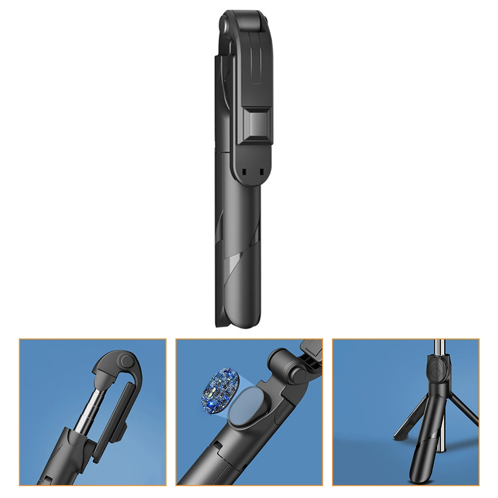 1Pc Portable Photography Tripod Adjustable Tripod Phone Selfie Stick (Black)