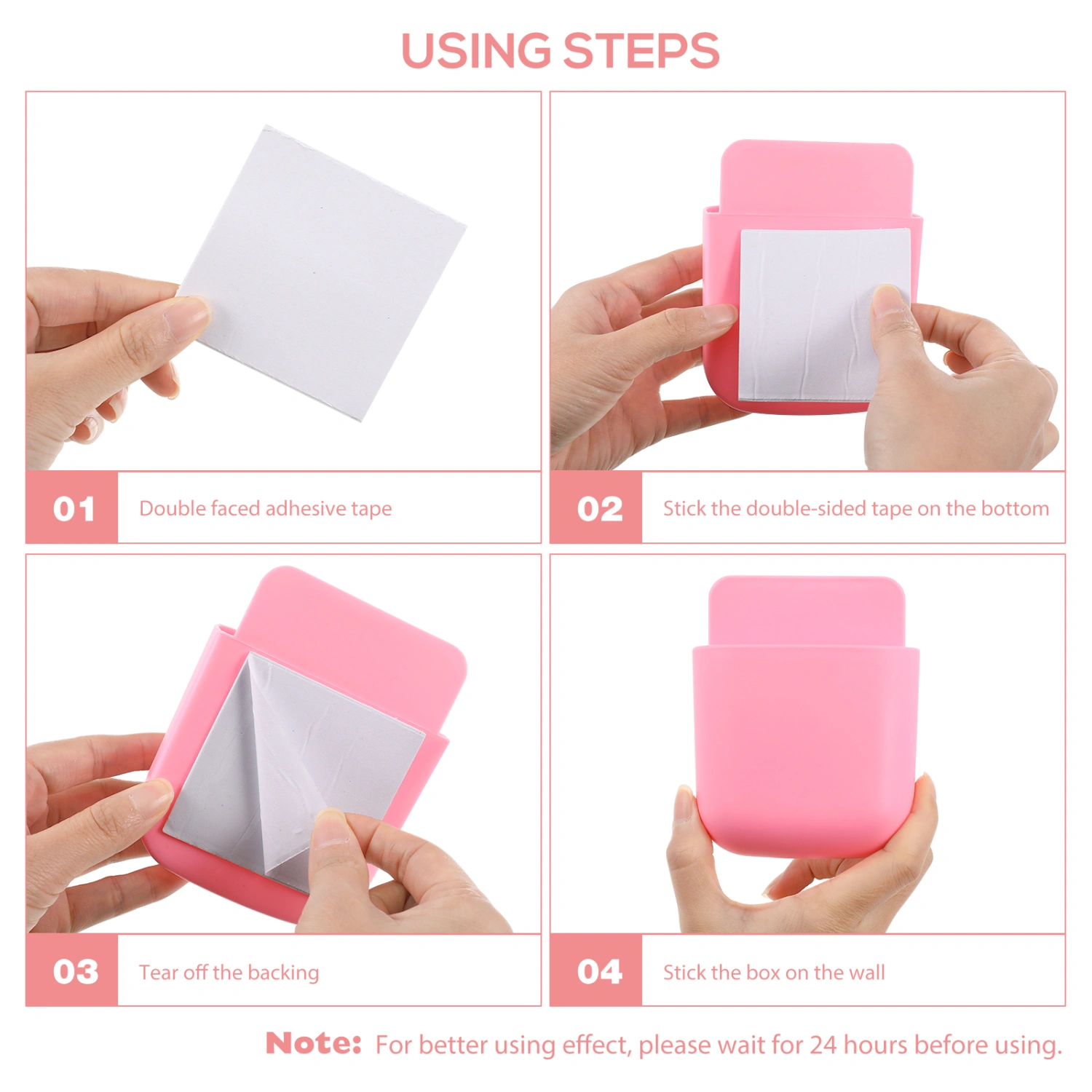 TOPBATHY 3pcs Wall-mounted Storage Box Multifunctional Cell Phone Charging Rack Hanging Storage Container (White + Pink + Gray)
