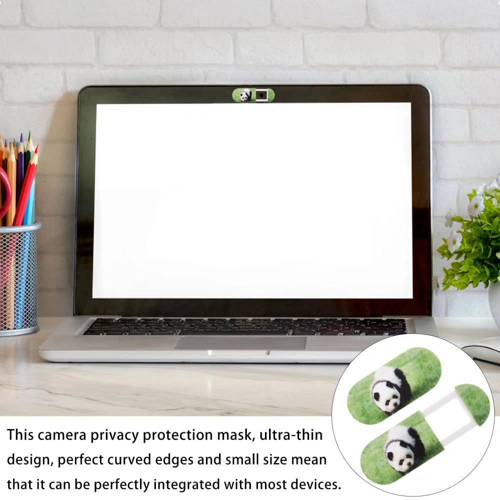 3pcs Laptop Camera Cover Panda Pattern Webcam Privacy Protective Cover