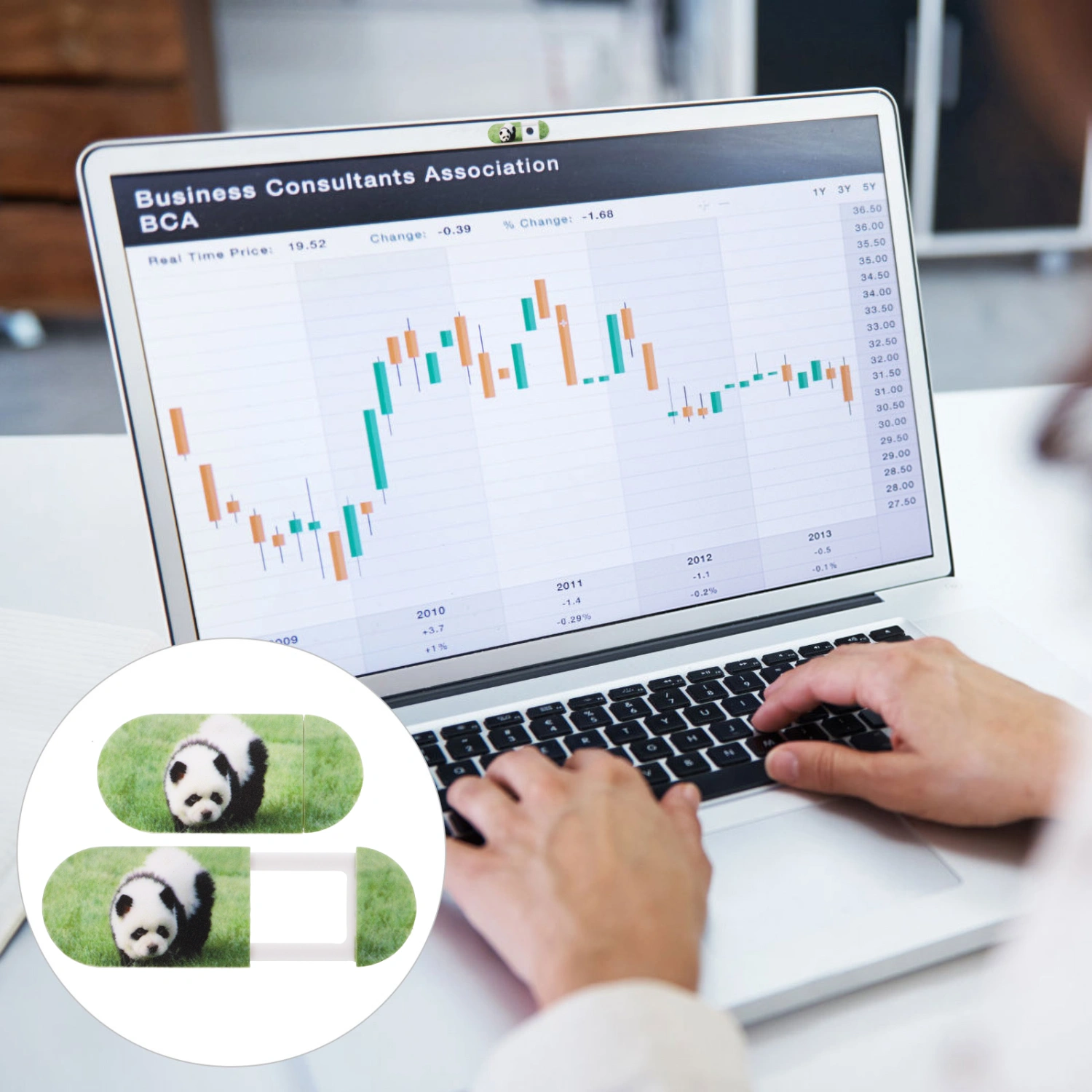 3pcs Laptop Camera Cover Panda Pattern Webcam Privacy Protective Cover