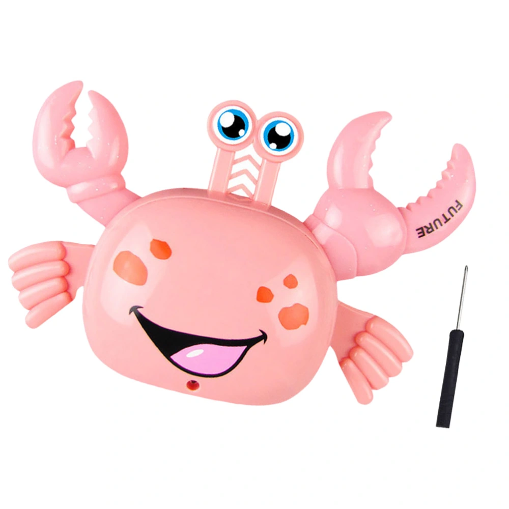 Lighting Musical Crab Toy Electric Stunt Not Landing Crab Toy Kids Carb Toys with Screwdriver without Battery (Pink)