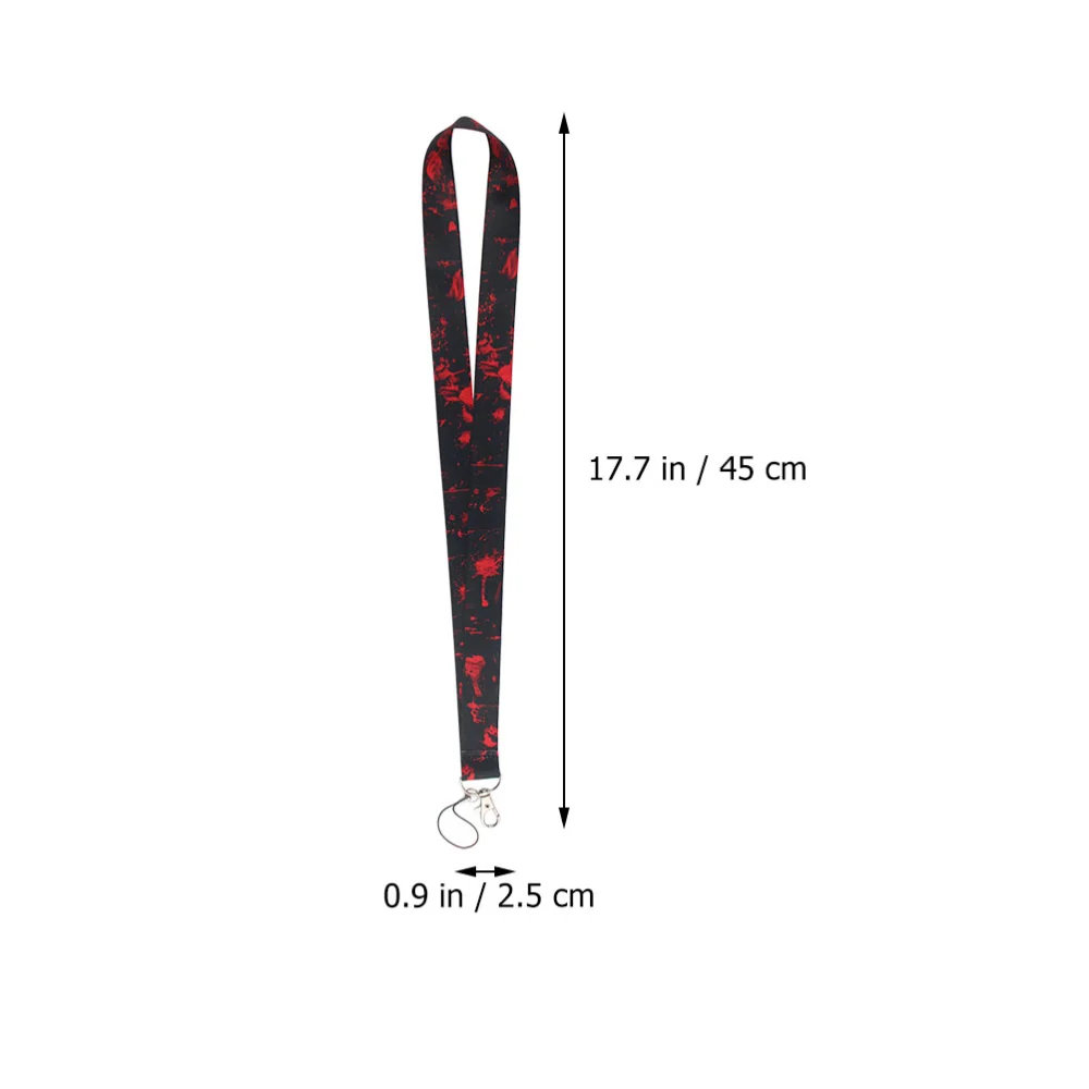 4Pcs Anti-lost Phone Neck Straps Bloody Pattern Long Badge Lanyard Halloween Phone Hanging Ropes