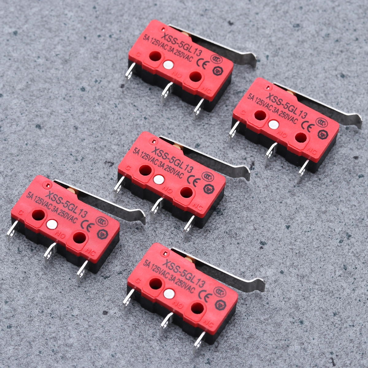UEETEK 5PCS Simulated Roller Lever SPDT AC Miniature Micro Switch