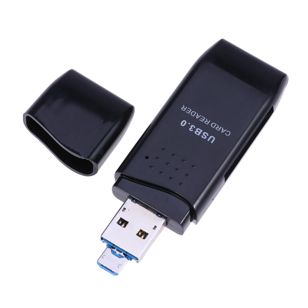 USB 3.0 Multi 2 in 1 Memory OTG Reader Adapter for SD/TF Micro SD PC Computer Laptop Accessories (Black)