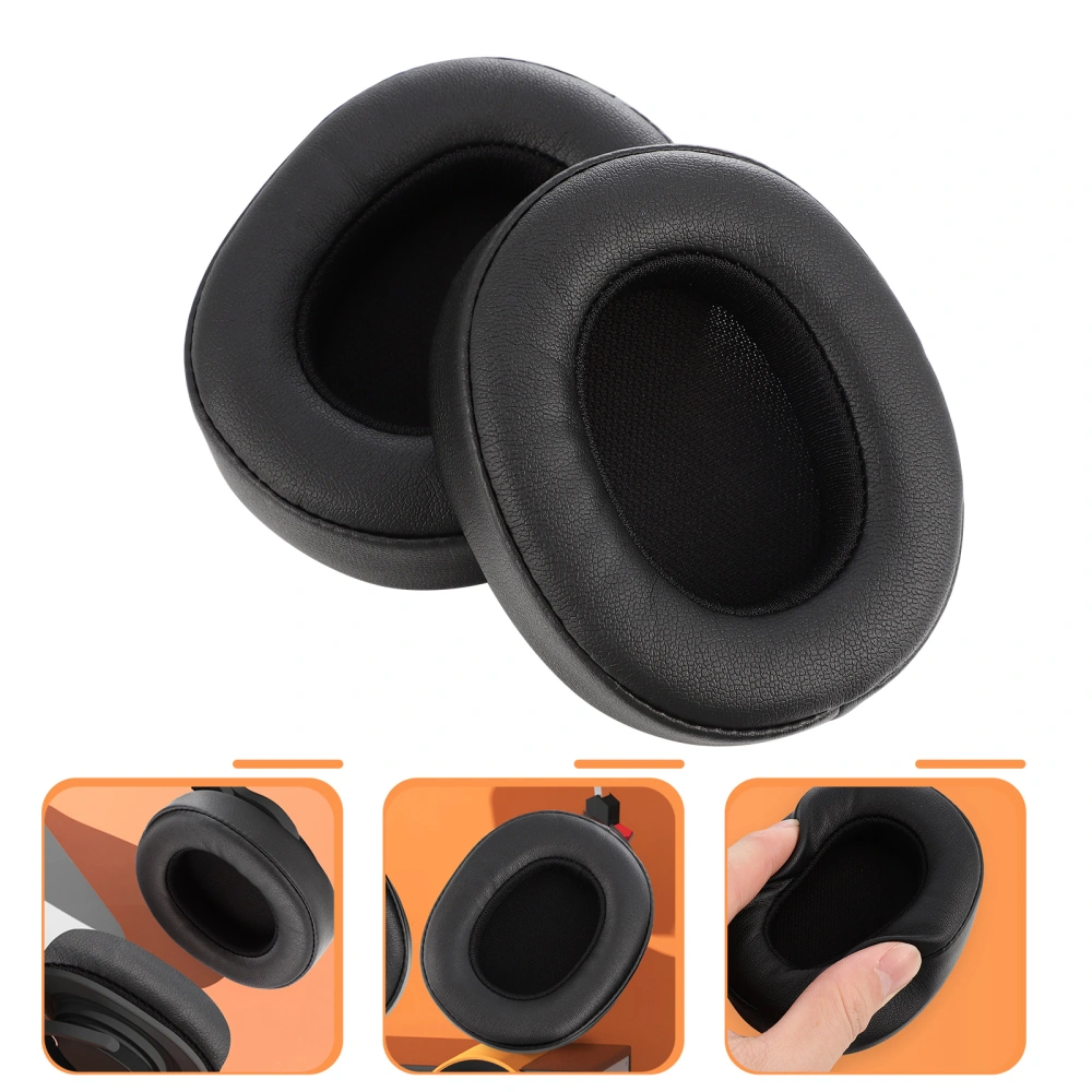 1 Set 2 Pcs Replacement Ear Pads Cushion Cotton Headset Earpads Compatible with E55BT (Black)