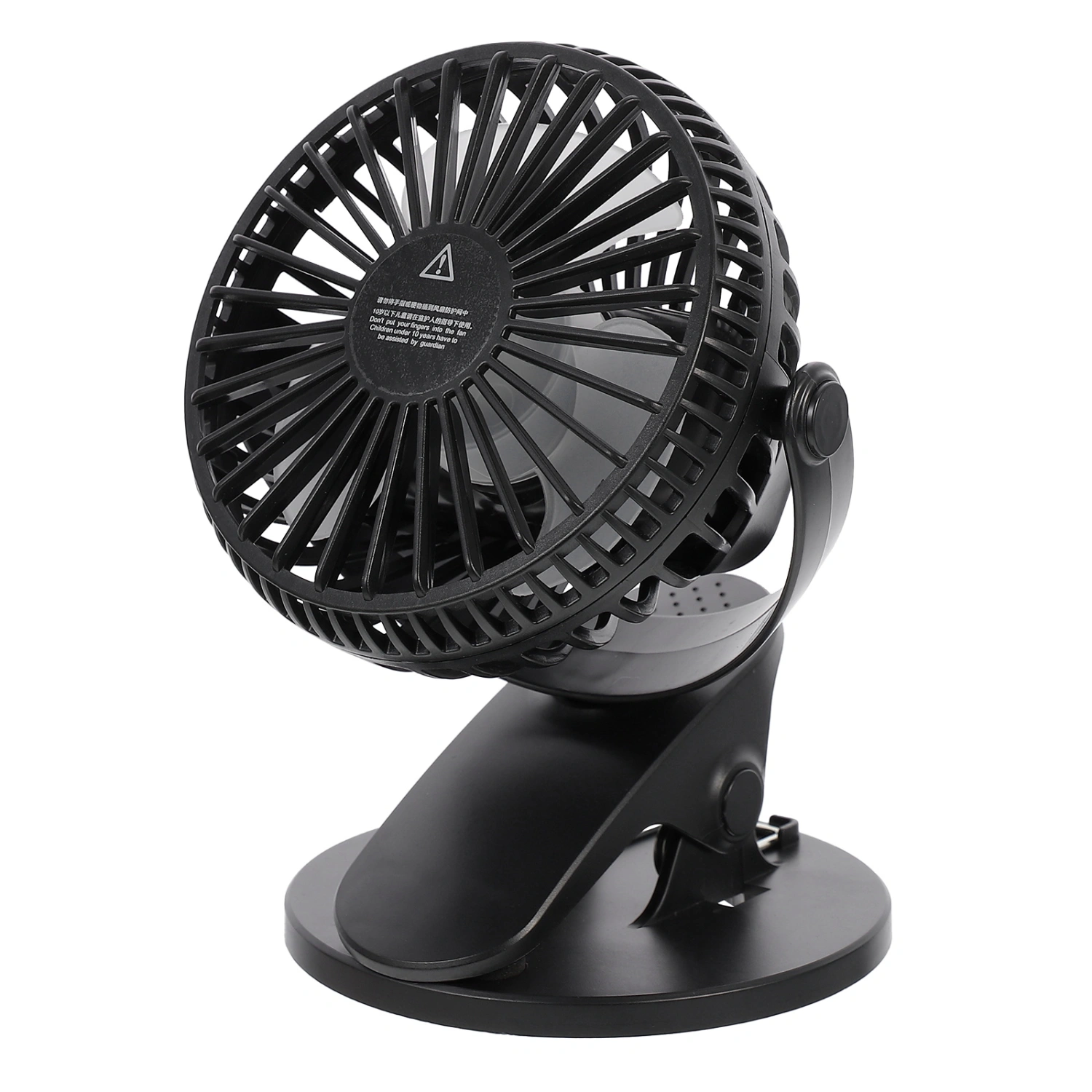 USB Rechargeable Cooling Fan Clip Silence Fan Portable Mini Fan Cat Ear Design Fan Home Summer Supplies for Home Office School (Black)