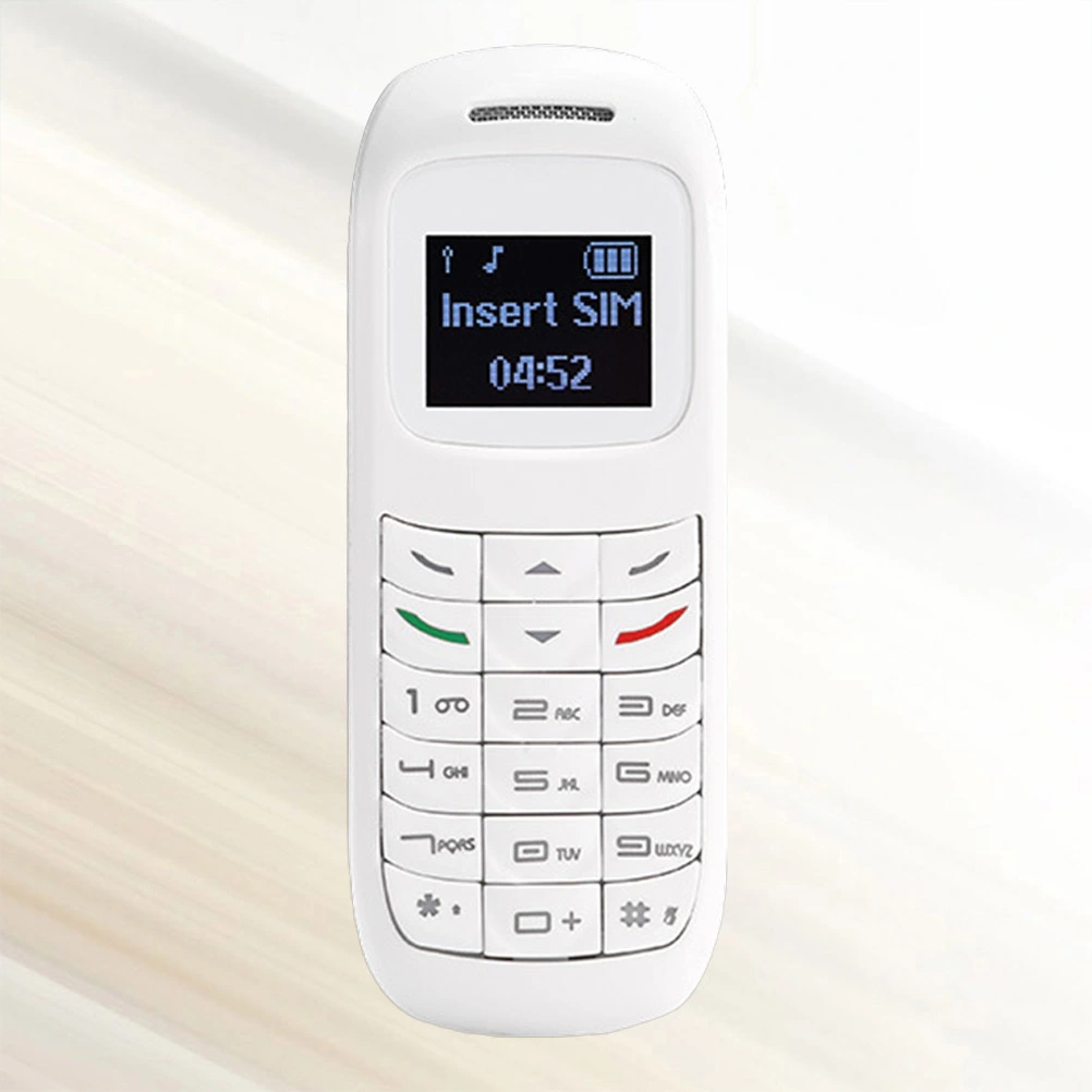 Mini Wireless Headphone Mini Earbuds Fashionable Dumb Phone for Women Men (White)