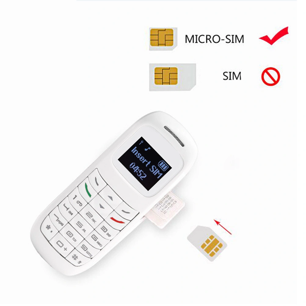 Mini Wireless Headphone Mini Earbuds Fashionable Dumb Phone for Women Men (White)
