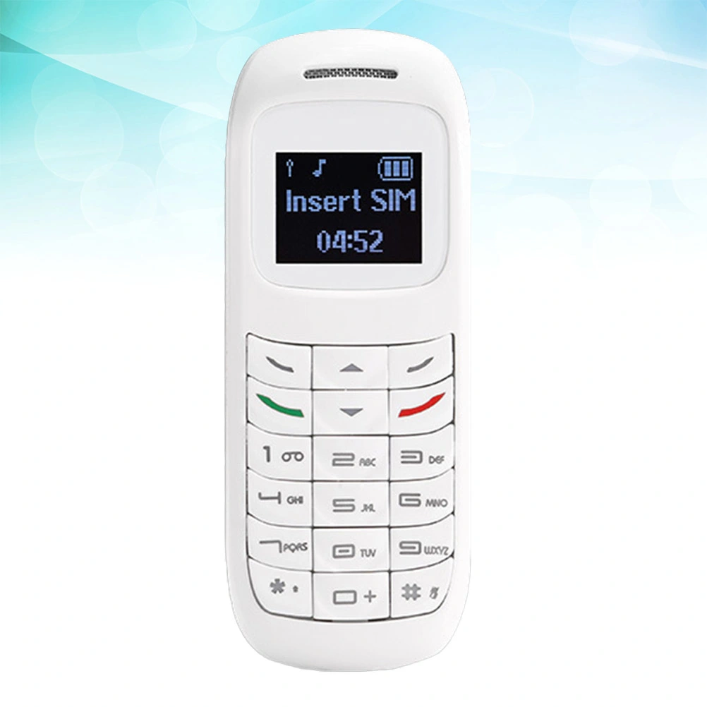 Mini Wireless Headphone Mini Earbuds Fashionable Dumb Phone for Women Men (White)