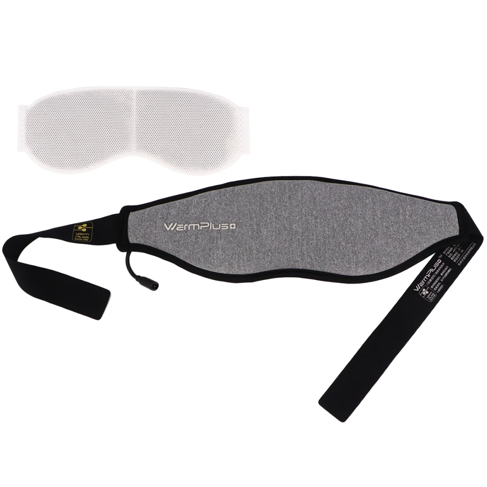 USB Heating Massage Blindfold Multifunctional Eye Massager Practical Massaging Eyes Mask for Men Women (Light Grey)