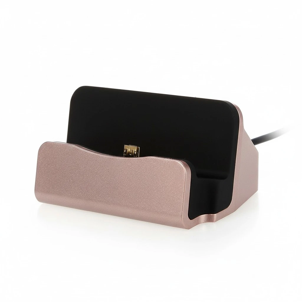 USB Android Micro USB Desktop Charger Fast Charge and Sync Charging Cradle Docking Station Stand for Galaxy S7 Edge/S6/S5/S4/ Note 5/4/3/ HTC/ LG/ Nexus 6/ Nexus 7 (Rose Gold)