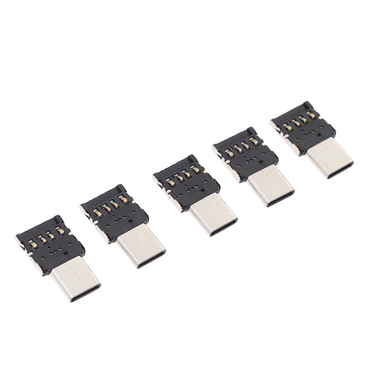 5pcs Ultra Mini Type-C USB-C to USB 2.0 OTG Adapter for Cell Phone Tablet USB Cable Flash Disk