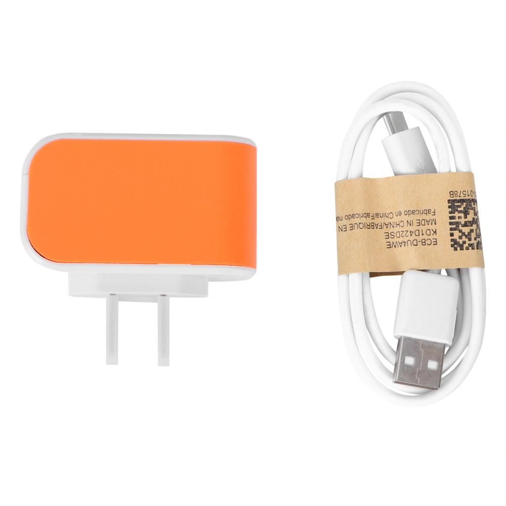 3 USB Ports Universal Power Charger LED Wall Charger Adapter with US Plug (Orange)