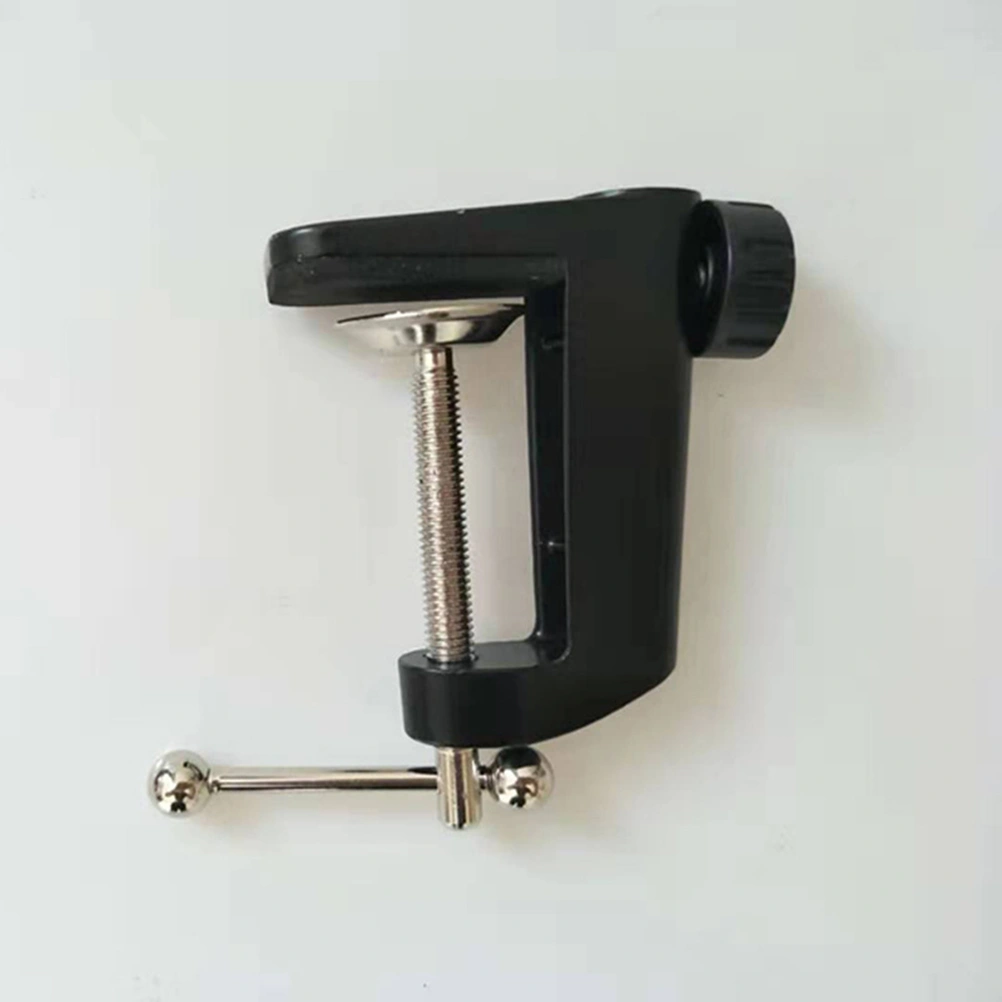 Aluminum Alloy C-type Fixation Table Light H Clamp Microphone Bracket Holder Base Fixed Clip Base Hose Metal Clamp (Black)