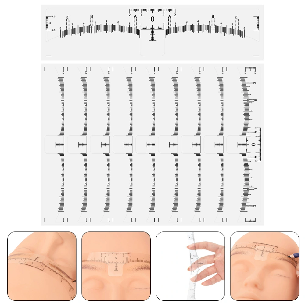 10Pcs Eyebrow Marker Eyebrow Shaping Ruler Makeup Eyebrow Rulers Positioning Eyebrow Rulers