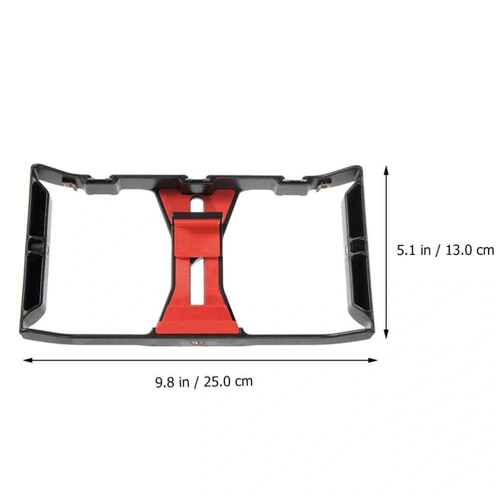 Mobile Phone Frame Handheld Camera Holder Smartphone Radio Rig (Black Red)