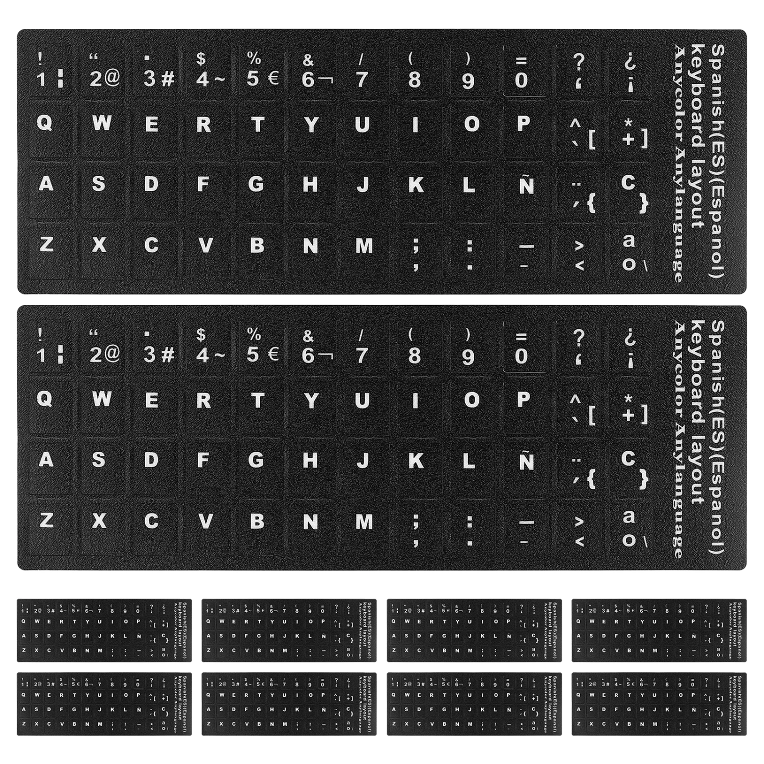 10 Sheets Spanish Computer Keyboard Stickers Laptop Notebook Keyboard Stickers Universal Keyboard Stickers