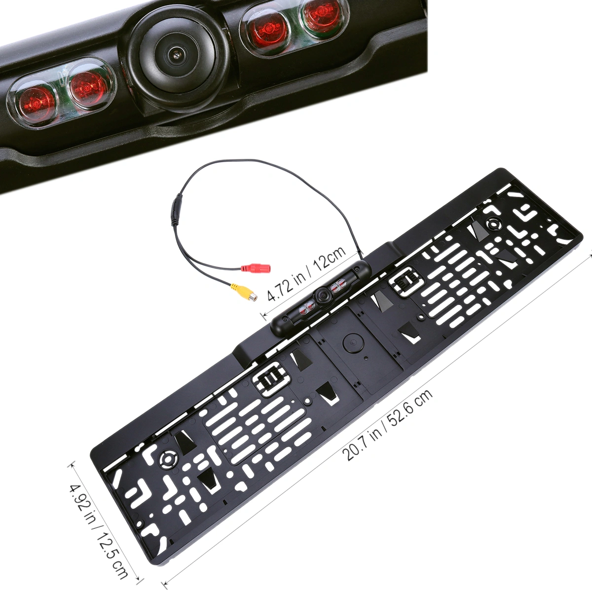 Radio Reversing Camera 170 ° IR Night Vision License Plate Car License Backup Camera with 2.4G Video Transmitter Receiver